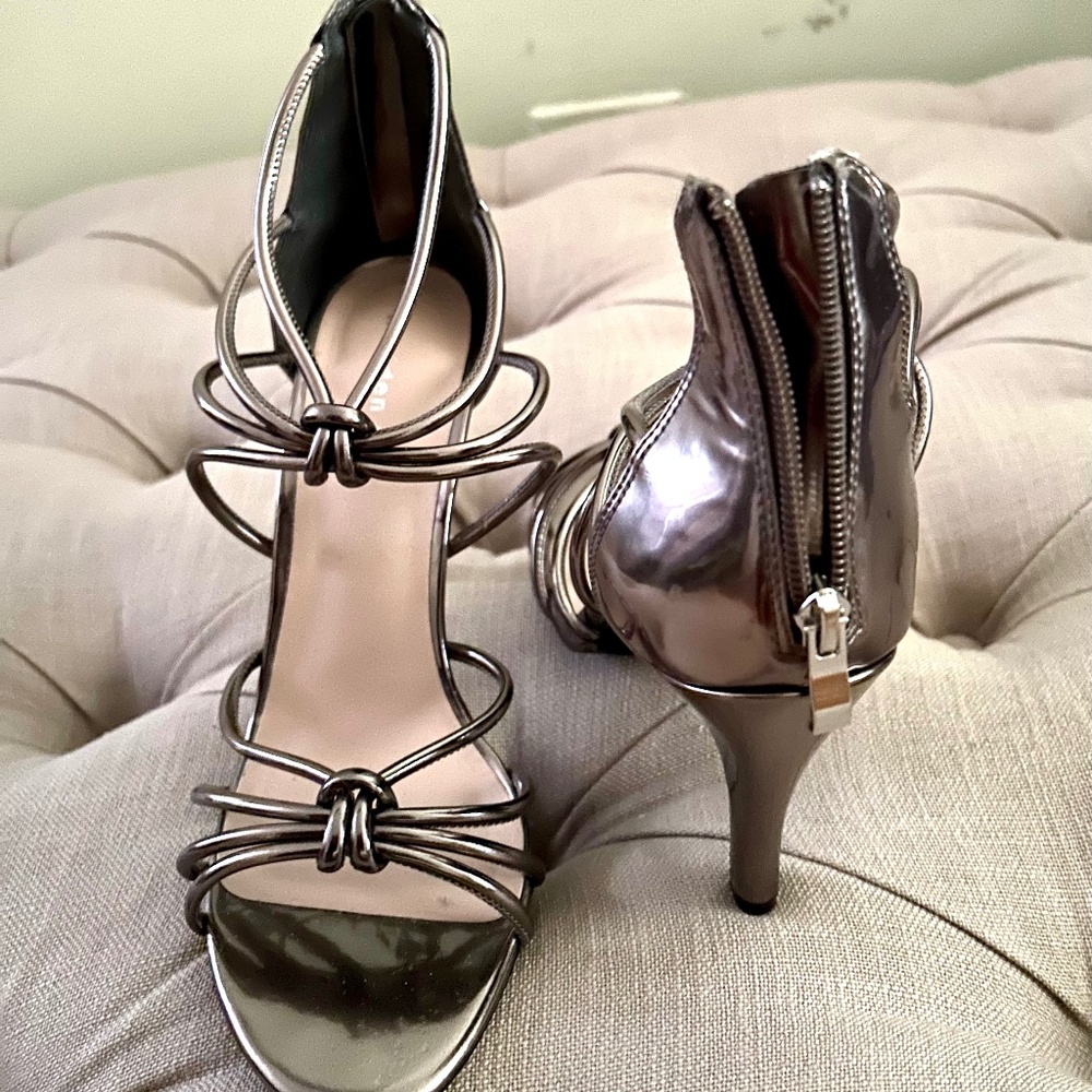 Silver/Pewter Strappy Heels, Sz 10 by Madden Girl